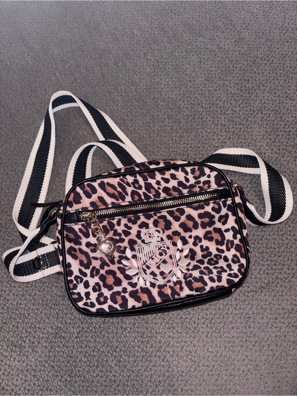 Juicy Couture Leopard Print Crossbody Bag in Pink and Black